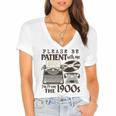 Please Be Patient I'm From The 1900s Retro Vintage Theme Premium Women's Jersey Short Sleeve Deep V-Neck Tshirt
