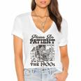 Please Be Patient I'm From The 1900s Retro Vintage Theme Women's Jersey Short Sleeve Deep V-Neck Tshirt