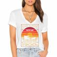 Please Be Patient I'm From The 1900s Sunset Vintage Wagon Premium Women's Jersey Short Sleeve Deep V-Neck Tshirt
