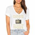 Please Be Patient With Me I'm From The 1900s Television Set Premium Women's Jersey Short Sleeve Deep V-Neck Tshirt