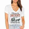 Please Be Patient I'm From The 1900s Throwback Women's Jersey Short Sleeve Deep V-Neck Tshirt