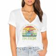 Please Be Patient With Me I'm From The 1900s Vintage Cassett Women's Jersey Short Sleeve Deep V-Neck Tshirt
