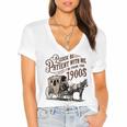 Please Be Patient With Me I'm From The 1900s Vintage Funny Women's Jersey Short Sleeve Deep V-Neck Tshirt