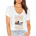 Please Be Patient With Me I'm From The 1900s Vintage Premium Women's Jersey Short Sleeve Deep V-Neck Tshirt