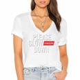 Please Slow Down Saying Quote Retro I'm From The 1900s Women's Jersey Short Sleeve Deep V-Neck Tshirt