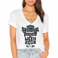 Police Officer National Week T-Shirt Graduation 2018 Women's Jersey Short Sleeve Deep V-Neck Tshirt