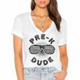 Pre-K Dude Shirt Boy Girl Graduation Back To School Women's Jersey Short Sleeve Deep V-Neck Tshirt