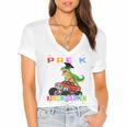 Pre k Graduation 2025 Pre-k Kindergarten Graduate Dinosaur Premium Tri-Blend Women's Jersey Short Sleeve Deep V-Neck Tshirt