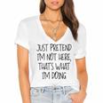 Pretend Introvert Introverted Apparel Women's Jersey Short Sleeve Deep V-Neck Tshirt Pretend Introvert Introverted Apparel Women's Jersey Short Sleeve Deep V-Neck Tshirt