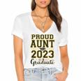 Proud Aunt Of A 2023 Graduate Family Matching Graduation Women's Jersey Short Sleeve Deep V-Neck Tshirt