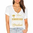 Proud Aunt Of A Class Of 2026 Graduate Senior Graduation 26 Women's Jersey Short Sleeve Deep V-Neck Tshirt