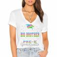 Proud Big Brother Of PreK School Graduate 2024 Graduation Premium Women's Jersey Short Sleeve Deep V-Neck Tshirt