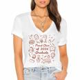 Proud Class Of 2026 Graduate Doodle Senior Graduation Premium Tri-Blend Women's Jersey Short Sleeve Deep V-Neck Tshirt