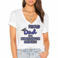 Proud Dad Of a Kindergarten Graduate Graduation TShirt Women's Jersey Short Sleeve Deep V-Neck Tshirt