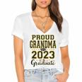 Proud Grandma Of A 2023 Graduate Graduation Women's Jersey Short Sleeve Deep V-Neck Tshirt