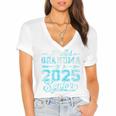 Proud Grandma Of a 2025 Senior Graduate Graduation Premium Women's Jersey Short Sleeve Deep V-Neck Tshirt