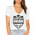 Proud Grandpa Of a Kindergarten Grad Graduation Shirt Women's Jersey Short Sleeve Deep V-Neck Tshirt