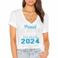 Proud Little Brother Of 5th Grade Graduate 2024 Graduation Premium Women's Jersey Short Sleeve Deep V-Neck Tshirt