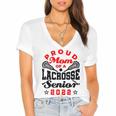 Proud Mom Of a Lacrosse Senior 2022 Graduation Women's Jersey Short Sleeve Deep V-Neck Tshirt