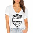 Proud Sister Of a Kindergarten Grad Graduation Shirt Women's Jersey Short Sleeve Deep V-Neck Tshirt