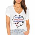 Proud Sister Queen Graduation Shirt African American Women's Jersey Short Sleeve Deep V-Neck Tshirt