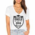 Proud Uncle Of a 2018 Grad Graduation Family Women's Jersey Short Sleeve Deep V-Neck Tshirt