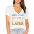 Puzzle Solving Now Minimal Socializing Introvert Vintage Women's Jersey Short Sleeve Deep V-Neck Tshirt Puzzle Solving Now Minimal Socializing Introvert Vintage Women's Jersey Short Sleeve Deep V-Neck Tshirt