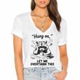 Raccoon Hang On Let Me Overthink This Introvert Women's Jersey Short Sleeve Deep V-Neck Tshirt Raccoon Hang On Let Me Overthink This Introvert Women's Jersey Short Sleeve Deep V-Neck Tshirt