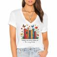 There Is No Such Thing As Too Many Books Shirts Bookish Women's Jersey Short Sleeve Deep V-Neck Tshirt