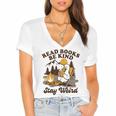 Read Books Be Kind Stay Weird Bookish Silly Goose Reading Women's Jersey Short Sleeve Deep V-Neck Tshirt