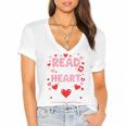 Read Your Heart Out Valentine Reading Book Lover Teacher Premium Tri-Blend Women's Jersey Short Sleeve Deep V-Neck Tshirt