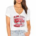 Read Your Heart Out Valentine's Day Retro Teacher Bookish Women's Jersey Short Sleeve Deep V-Neck Tshirt