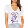 Reading Is My Favorite Sport Saying Quote Book Lovers Women's Jersey Short Sleeve Deep V-Neck Tshirt Reading Is My Favorite Sport Saying Quote Book Lovers Women's Jersey Short Sleeve Deep V-Neck Tshirt