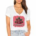 Red Raspberries Farm Fresh Since 1987 Nostalgia Women's Jersey Short Sleeve Deep V-Neck Tshirt Red Raspberries Farm Fresh Since 1987 Nostalgia Women's Jersey Short Sleeve Deep V-Neck Tshirt
