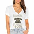 Retro Vintage Please Be Patient With Me I'm From The 1900s Premium Women's Jersey Short Sleeve Deep V-Neck Tshirt