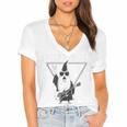 Rock & Roll Wizard Music Nostalgia Premium Tri-Blend Women's Jersey Short Sleeve Deep V-Neck Tshirt