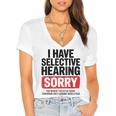 Sarcastic Sayings Introvert I Have Selective Hearing Women's Jersey Short Sleeve Deep V-Neck Tshirt