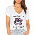 I Came I Saw I Had Anxiety So I Left Messy Bun Introvert Women's Jersey Short Sleeve Deep V-Neck Tshirt I Came I Saw I Had Anxiety So I Left Messy Bun Introvert Women's Jersey Short Sleeve Deep V-Neck Tshirt