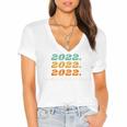 Senior 2022 Shirt Class Of 2022 Retro Graduation Grad Women's Jersey Short Sleeve Deep V-Neck Tshirt
