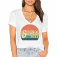 Senior 2023 Graduation My Last First Day Of Class Of 2023 Women's Jersey Short Sleeve Deep V-Neck Tshirt