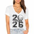 Senior 2026 Golf Player Heart Graduation Girls Teens Women's Jersey Short Sleeve Deep V-Neck Tshirt