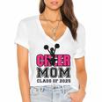 Senior Cheerleader Mom Cheer Class Of 2025 Graduation Women Women's Jersey Short Sleeve Deep V-Neck Tshirt
