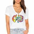 Senior Class Of 2019 Boho Tie Dye Graduation Women's Jersey Short Sleeve Deep V-Neck Tshirt