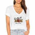 Senior Football Mom Class Of 2025 Graduation Graduate Women's Jersey Short Sleeve Deep V-Neck Tshirt