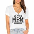 Senior Mom 2025 Soccer Mom Class Of 2025 Graduation Women's Jersey Short Sleeve Deep V-Neck Tshirt