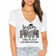 Senior Mom Class Of 2025 Senior Mama 2025 Leopard Graduation Women's Jersey Short Sleeve Deep V-Neck Tshirt