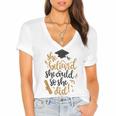 She Believed She Could So She Did Graduation Shirt Women's Jersey Short Sleeve Deep V-Neck Tshirt