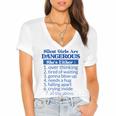 Silent Girls Are DangerousFor Quiet Introvert Girl Women's Jersey Short Sleeve Deep V-Neck Tshirt