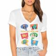 Silent But Meme-Ing Introvert Anti People Antisocial Quiet Women's Jersey Short Sleeve Deep V-Neck Tshirt