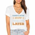 Silhouette Cutting Now Minimal Socializing Introvert Women's Jersey Short Sleeve Deep V-Neck Tshirt